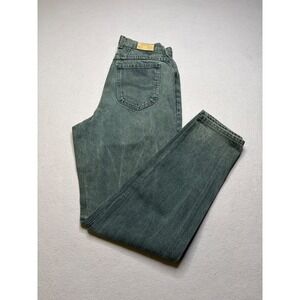 Lee Jeans Womens 14 Long Green Vintage 90s Mom Jeans High Waist Made‎ in USA
